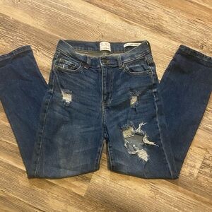 🏷️🏷️True Craft cropped straight baggy ladies/juniors denim jeans
